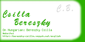 csilla bereszky business card